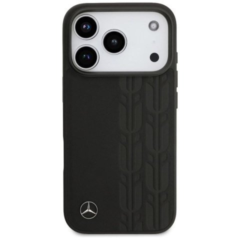 Etui Mercedes Leather Laurel Leaves MagSafe na iPhone 17 Pro - czarne Mercedes