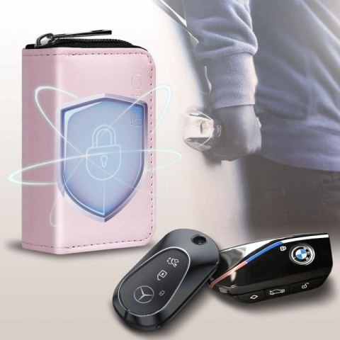 Etui na kluczyki samochodowe Tech-Protect KLR300 blokujące RFID - różowe Tech-Protect