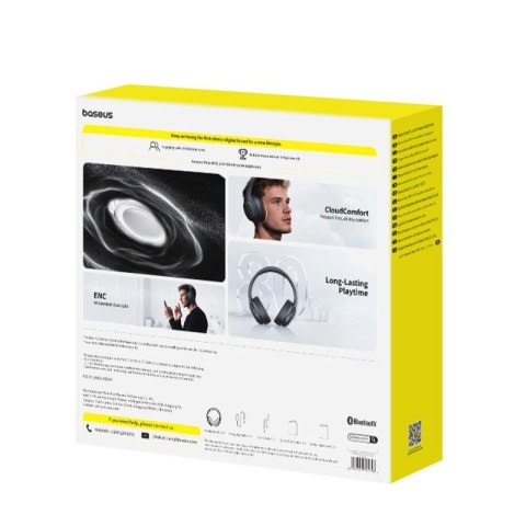Słuchawki bezprzewodowe Baseus Bass BH1 Lite nauszne Bluetooth 6.0 - czarne Baseus