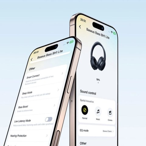 Słuchawki bezprzewodowe Baseus Bass BH1 Lite nauszne Bluetooth 6.0 - czarne Baseus
