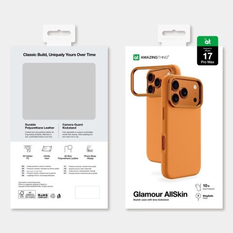 Etui AMAZINGTHING Glamour na iPhone 17 Pro - pomarańczowe AmazingThing