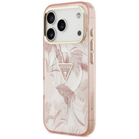 Etui Guess Jungle Tonal Triangle MagSafe do iPhone 17 Pro Max - różowe Guess