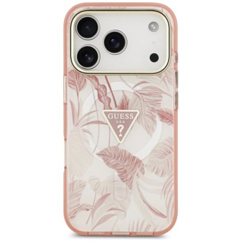 Etui Guess Jungle Tonal Triangle MagSafe do iPhone 17 Pro Max - różowe Guess