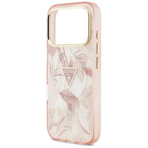 Etui Guess Jungle Tonal Triangle MagSafe do iPhone 17 Pro Max - różowe Guess