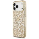 Etui Guess Leopard Glitter MagSafe do iPhone 17 Pro Max - brązowe Guess