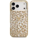 Etui Guess Leopard Glitter MagSafe do iPhone 17 Pro Max - brązowe Guess