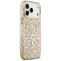 Etui Guess Leopard Glitter MagSafe do iPhone 17 Pro Max - brązowe Guess