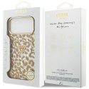 Etui Guess Leopard Glitter MagSafe do iPhone 17 Pro Max - brązowe Guess