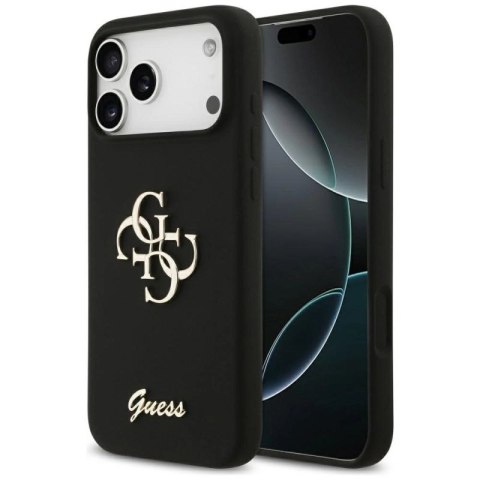 Etui Guess Silicone Big 4G Script na iPhone 17 Pro Max - czarne Guess