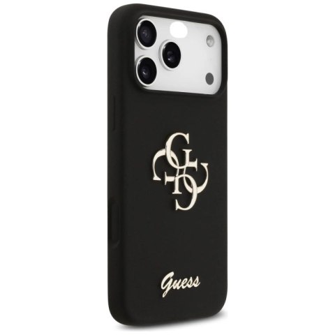 Etui Guess Silicone Big 4G Script na iPhone 17 Pro Max - czarne Guess