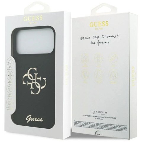 Etui Guess Silicone Big 4G Script na iPhone 17 Pro Max - czarne Guess