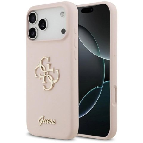 Etui Guess Silicone Big 4G Script na iPhone 17 Pro Max - różowe Guess