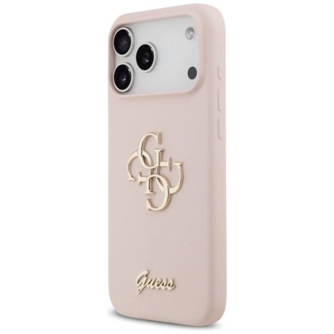 Etui Guess Silicone Big 4G Script na iPhone 17 Pro Max - różowe Guess