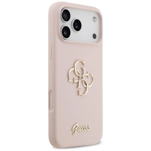 Etui Guess Silicone Big 4G Script na iPhone 17 Pro Max - różowe Guess