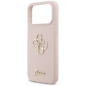 Etui Guess Silicone Big 4G Script na iPhone 17 Pro Max - różowe Guess