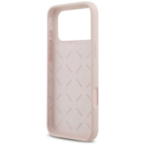 Etui Guess Silicone Big 4G Script na iPhone 17 Pro Max - różowe Guess