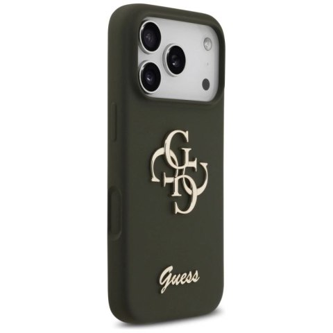 Etui Guess Silicone Big 4G Script na iPhone 17 Pro Max - zielone Guess