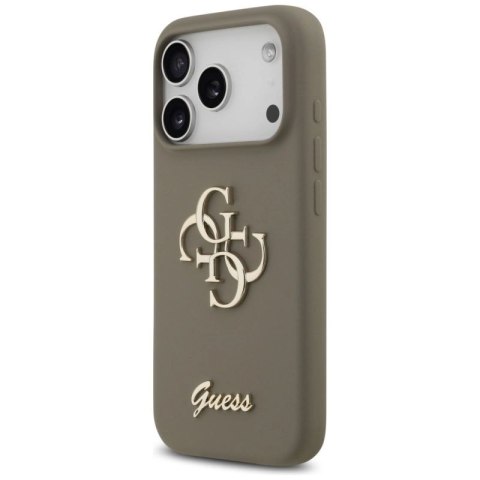 Etui Guess Silicone Big 4G Script na iPhone 17 Pro - brązowe Guess