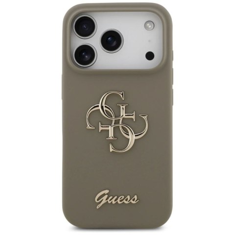 Etui Guess Silicone Big 4G Script na iPhone 17 Pro - brązowe Guess