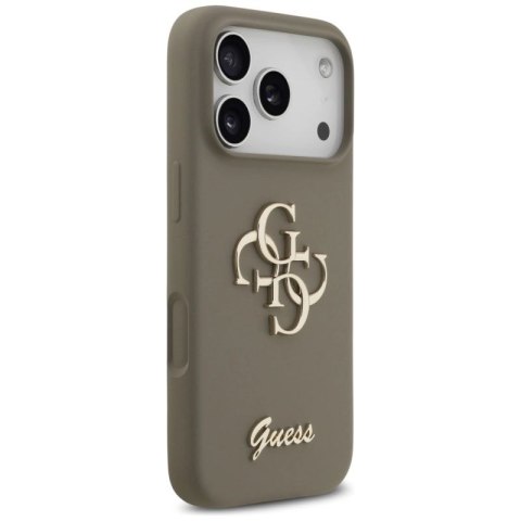Etui Guess Silicone Big 4G Script na iPhone 17 Pro - brązowe Guess