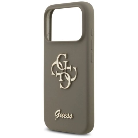 Etui Guess Silicone Big 4G Script na iPhone 17 Pro - brązowe Guess