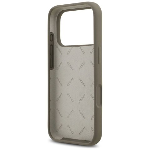 Etui Guess Silicone Big 4G Script na iPhone 17 Pro - brązowe Guess