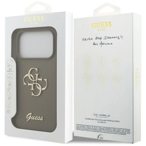 Etui Guess Silicone Big 4G Script na iPhone 17 Pro - brązowe Guess