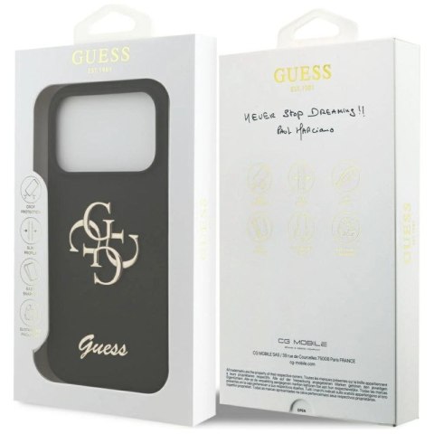 Etui Guess Silicone Big 4G Script na iPhone 17 Pro - czarne Guess