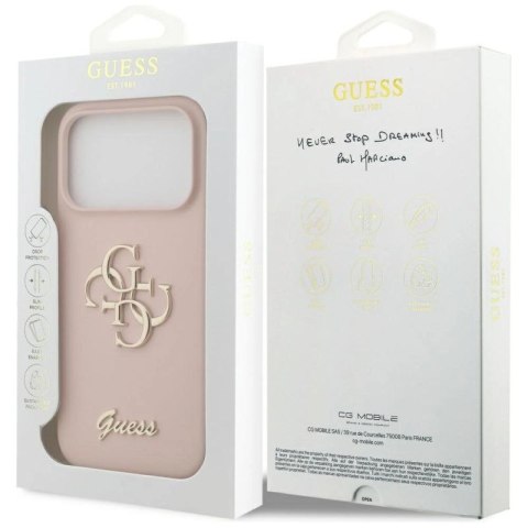 Etui Guess Silicone Big 4G Script na iPhone 17 Pro - różowe Hikvision