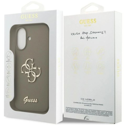 Etui Guess Silicone Big 4G Script na iPhone 17 - brązowe Guess