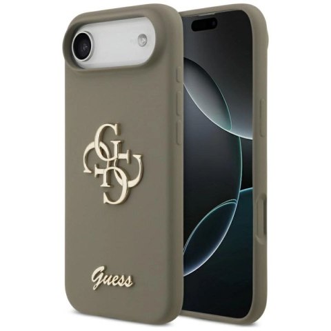 Etui Guess Silicone Big 4G Script na iPhone Air - brązowe Guess