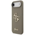 Etui Guess Silicone Big 4G Script na iPhone Air - brązowe Guess