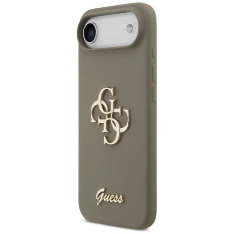 Etui Guess Silicone Big 4G Script na iPhone Air - brązowe Guess