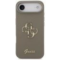 Etui Guess Silicone Big 4G Script na iPhone Air - brązowe Guess