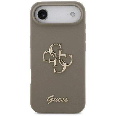 Etui Guess Silicone Big 4G Script na iPhone Air - brązowe Guess