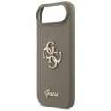 Etui Guess Silicone Big 4G Script na iPhone Air - brązowe Guess