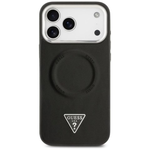 Etui Guess Triangle Logo MagSafe na iPhone 17 Pro Max - czarne Guess