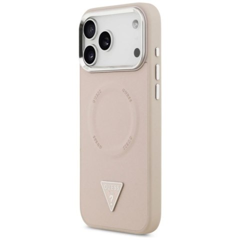 Etui Guess Triangle Logo MagSafe na iPhone 17 Pro Max - różowe Guess