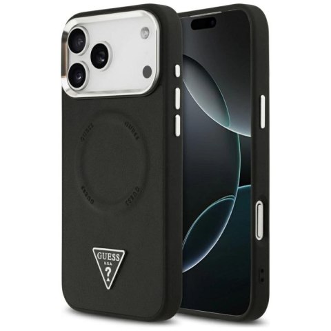 Etui Guess Triangle Logo MagSafe na iPhone 17 Pro - czarne Guess