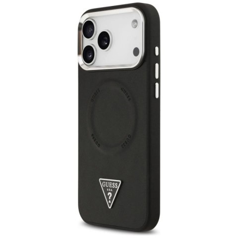 Etui Guess Triangle Logo MagSafe na iPhone 17 Pro - czarne Guess