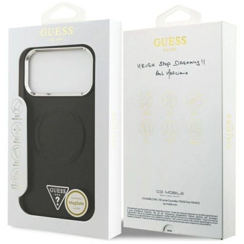 Etui Guess Triangle Logo MagSafe na iPhone 17 Pro - czarne Guess