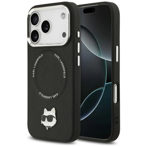 Etui Karl Lagerfeld Choupette Pin MagSafe do iPhone 17 Pro - czarne Karl Lagerfeld