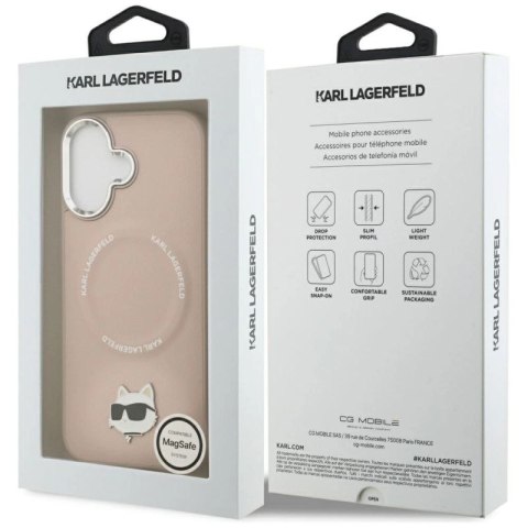 Etui Karl Lagerfeld Choupette Pin MagSafe do iPhone 17 - różowe Karl Lagerfeld