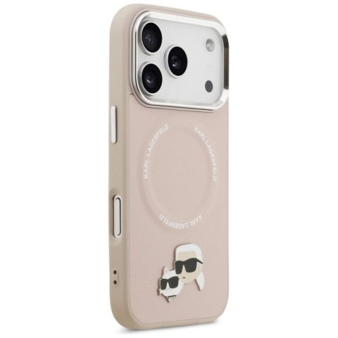 Etui Karl Lagerfeld Karl & Choupette Pins MagSafe do iPhone 17 Pro - różowe Karl Lagerfeld