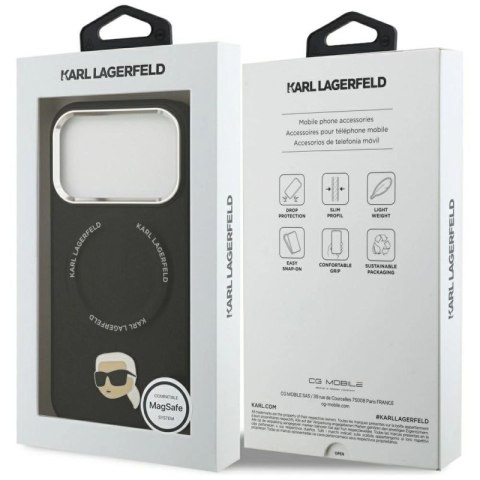 Etui Karl Lagerfeld Karl Pin MagSafe do iPhone 17 Pro Max - czarne Karl Lagerfeld