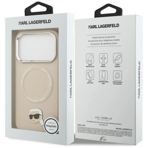 Etui Karl Lagerfeld Karl Pin MagSafe do iPhone 17 Pro - beżowe Karl Lagerfeld