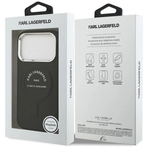 Etui Karl Lagerfeld Karl RSG Logo MagSafe do iPhone 17 Pro Max - czarne Karl Lagerfeld