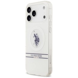 Etui US Polo DH and Bottom Stripe Logo MagSafe na iPhone 17 Pro Max - białe U.S. Polo Assn.