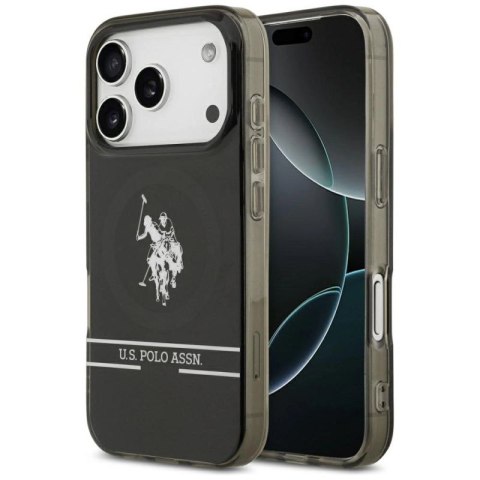 Etui US Polo DH and Bottom Stripe Logo MagSafe na iPhone 17 Pro - czarne U.S. Polo Assn.