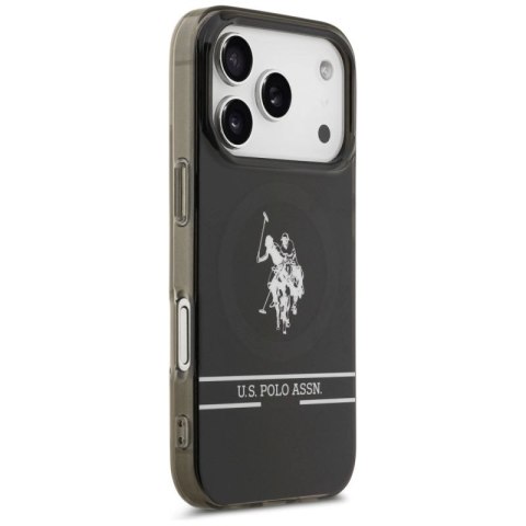 Etui US Polo DH and Bottom Stripe Logo MagSafe na iPhone 17 Pro - czarne U.S. Polo Assn.